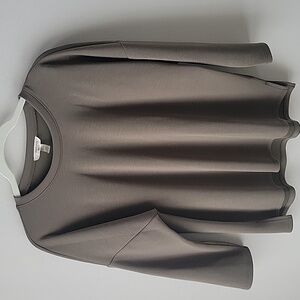 Cable & Gauge Womens Large Olive Green Pullover 3/4 Sleeves Top Casual